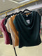 Satin Short Sleeves Cowl Neckline  Tops